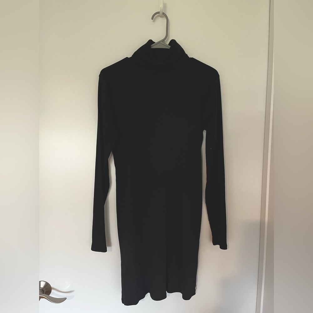 Elegant Black Turtleneck Dress
